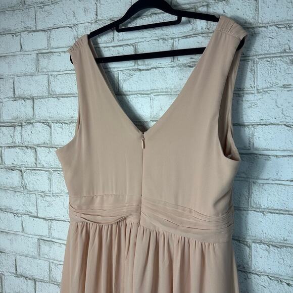 Lulus Dress Blush Pink Thoughts of Hue Surplice Maxi Gown Formal Bridesmaid 1X - Picture 8 of 9